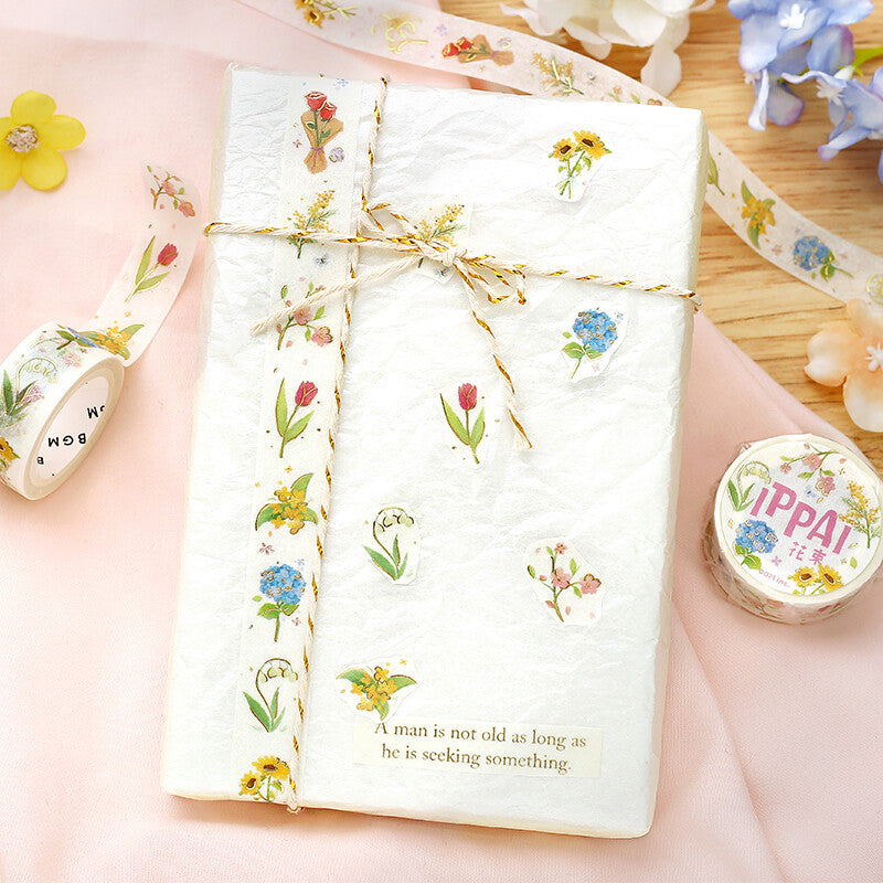 BGM - 15mm Washi Tape - Ippai Series - Full of Bouquets