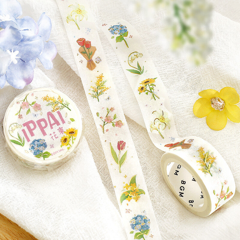 BGM - 15mm Washi Tape - Ippai Series - Full of Bouquets