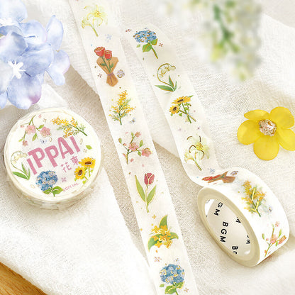 BGM - 15mm Washi Tape - Ippai Series - Full of Bouquets
