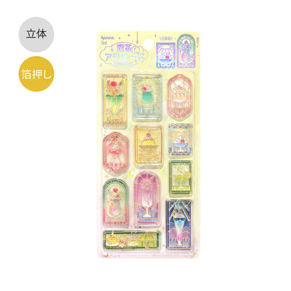 BGM - Kyururun 3D Crystal Sticker Sheet Vol. 1 - Cafe à la Mode Stained Glass