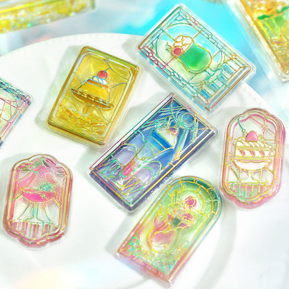 BGM - Kyururun 3D Crystal Sticker Sheet Vol. 1 - Cafe à la Mode Stained Glass