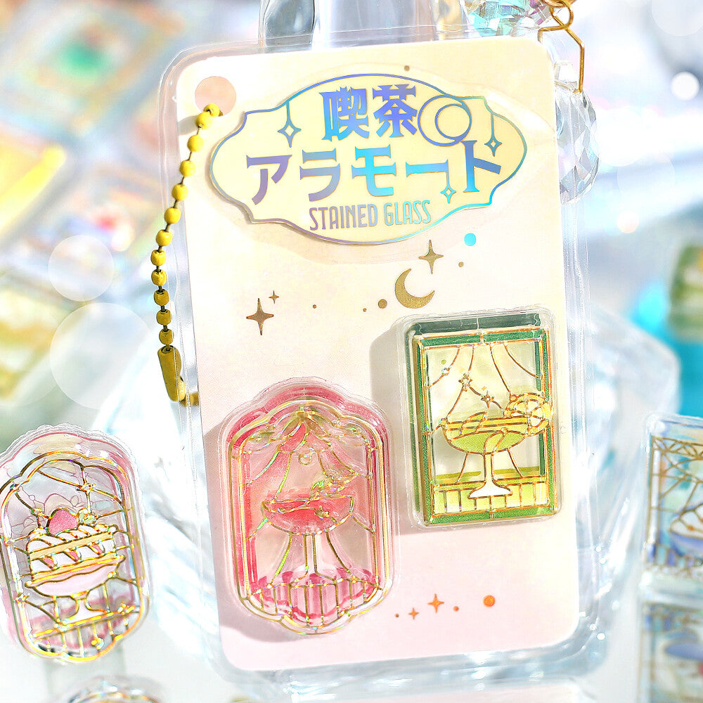 BGM - Kyururun 3D Crystal Sticker Sheet Vol. 1 - Cafe à la Mode Stained Glass