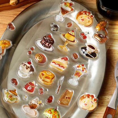 BGM - Kyururun 3D Crystal Sticker Sheet Vol. 1 - Cafe à la Mode Brûlée