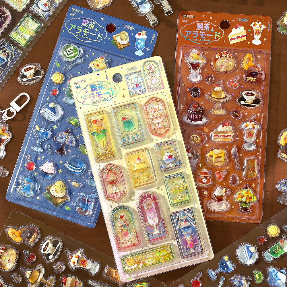 BGM - Kyururun 3D Crystal Sticker Sheet Vol. 1 - Cafe à la Mode (Shells)