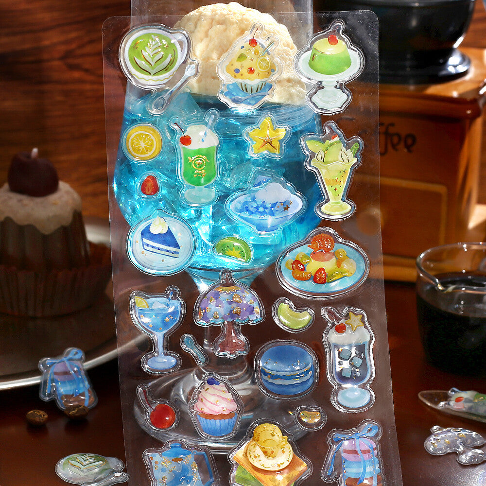 BGM - Kyururun 3D Crystal Sticker Sheet Vol. 1 - Cafe à la Mode (Shells)