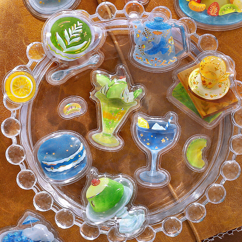 BGM - Kyururun 3D Crystal Sticker Sheet Vol. 1 - Cafe à la Mode (Shells)