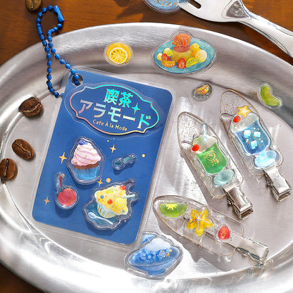 BGM - Kyururun 3D Crystal Sticker Sheet Vol. 1 - Cafe à la Mode (Shells)