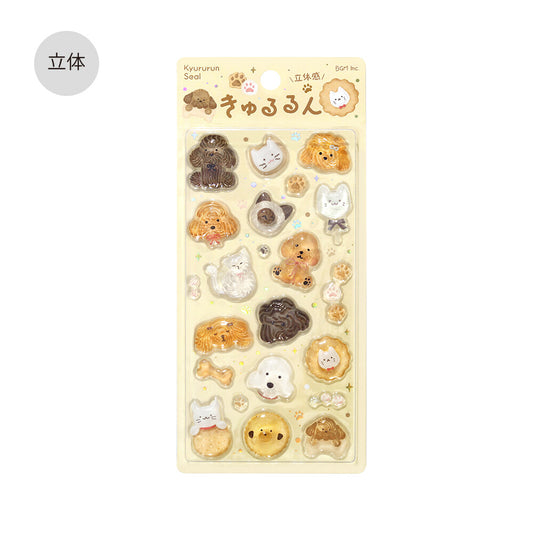 BGM - Kyururun 3D Crystal Sticker Sheet Vol. 1 - Cute and Fluffy Animals