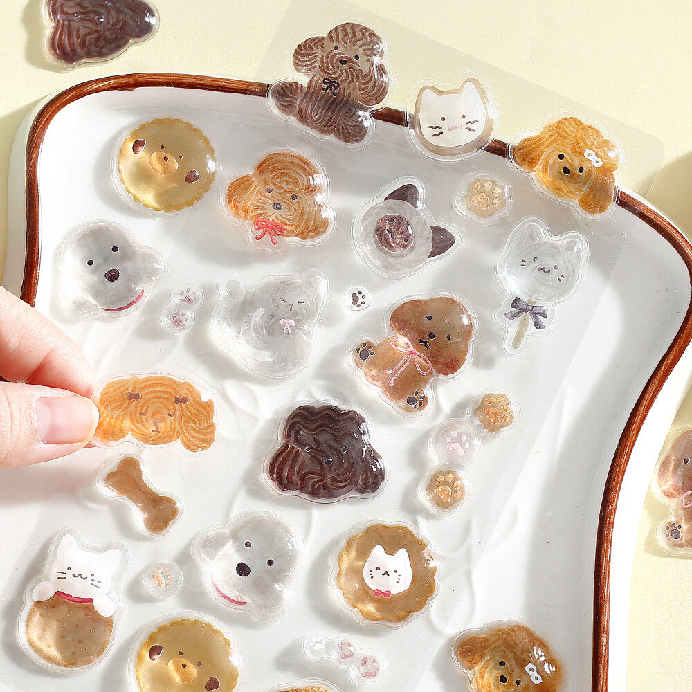 BGM - Kyururun 3D Crystal Sticker Sheet Vol. 1 - Cute and Fluffy Animals