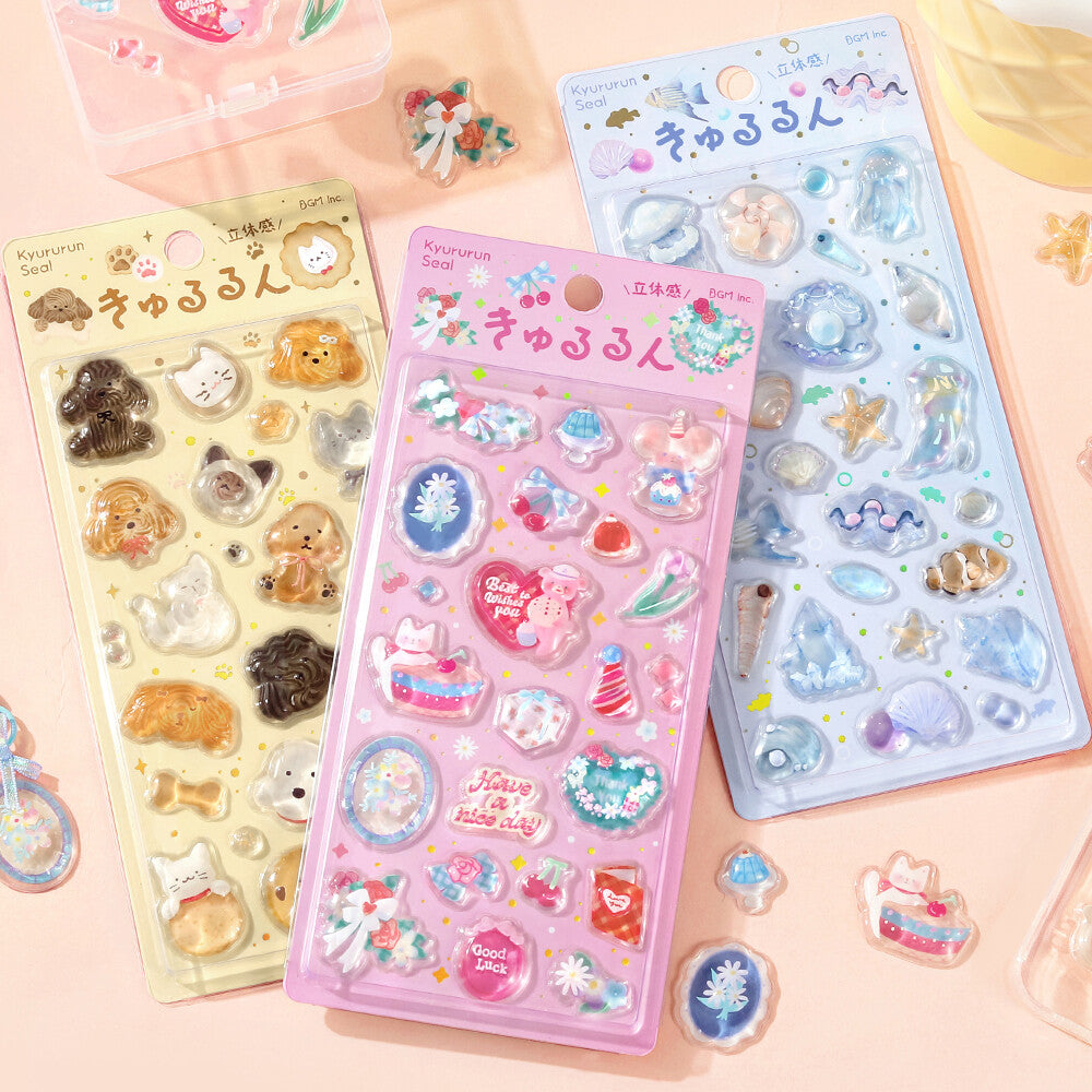 BGM - Kyururun 3D Crystal Sticker Sheet Vol. 1 - Sea Creatures