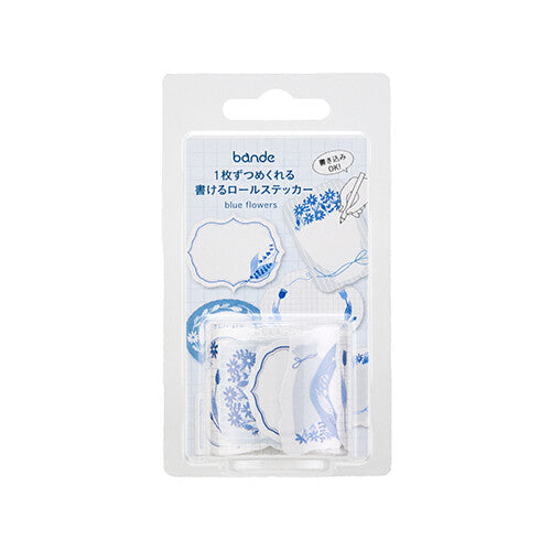 Bande - Writable Sticker Roll - Blue Flower