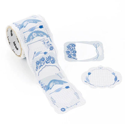 Bande - Writable Sticker Roll - Blue Flower