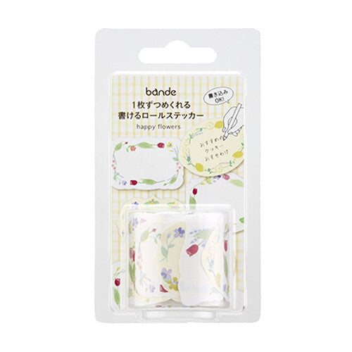Bande - Writable Sticker Roll - Happy Flower