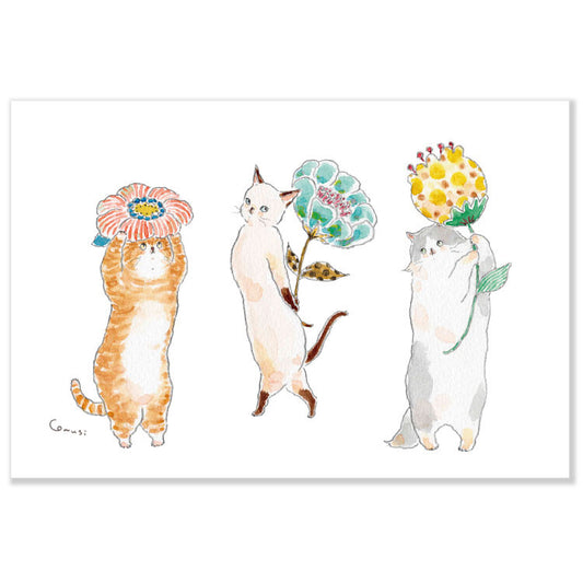 Active Corporation - Tocorocomugi - Postcard - Flower Picking Kitty