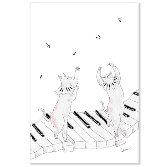 Active Corporation - Tocorocomugi - Postcard - Piano Class Kitty