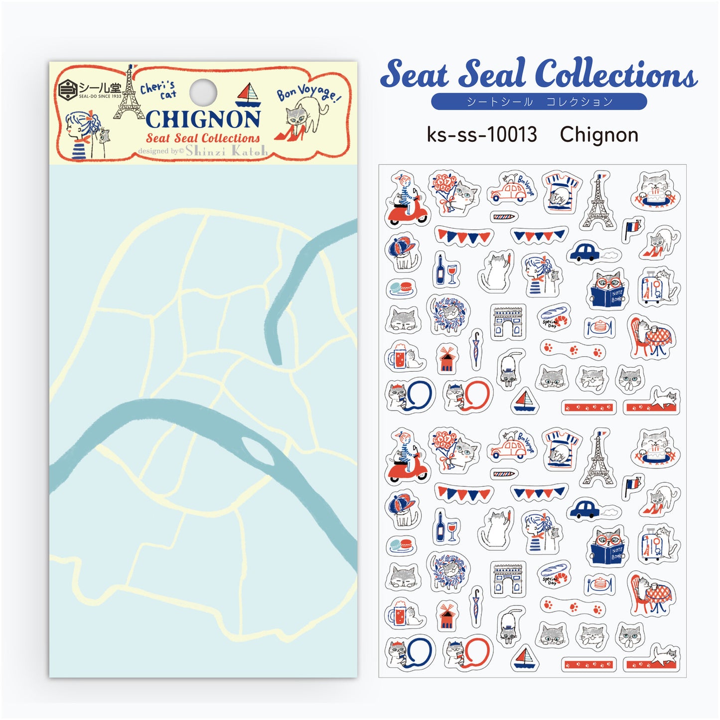 SEAL-DO Shinzi Katoh - Clear Sticker Sheet - Chignon Cats