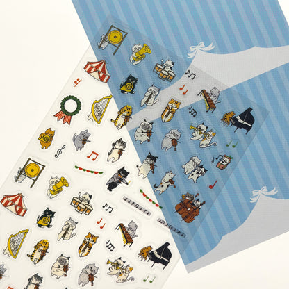 SEAL-DO Shinzi Katoh - Clear Sticker Sheet - Cat Orchestra