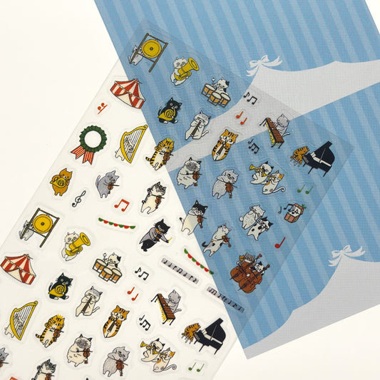 SEAL-DO Shinzi Katoh - Clear Sticker Sheet - Cat Orchestra