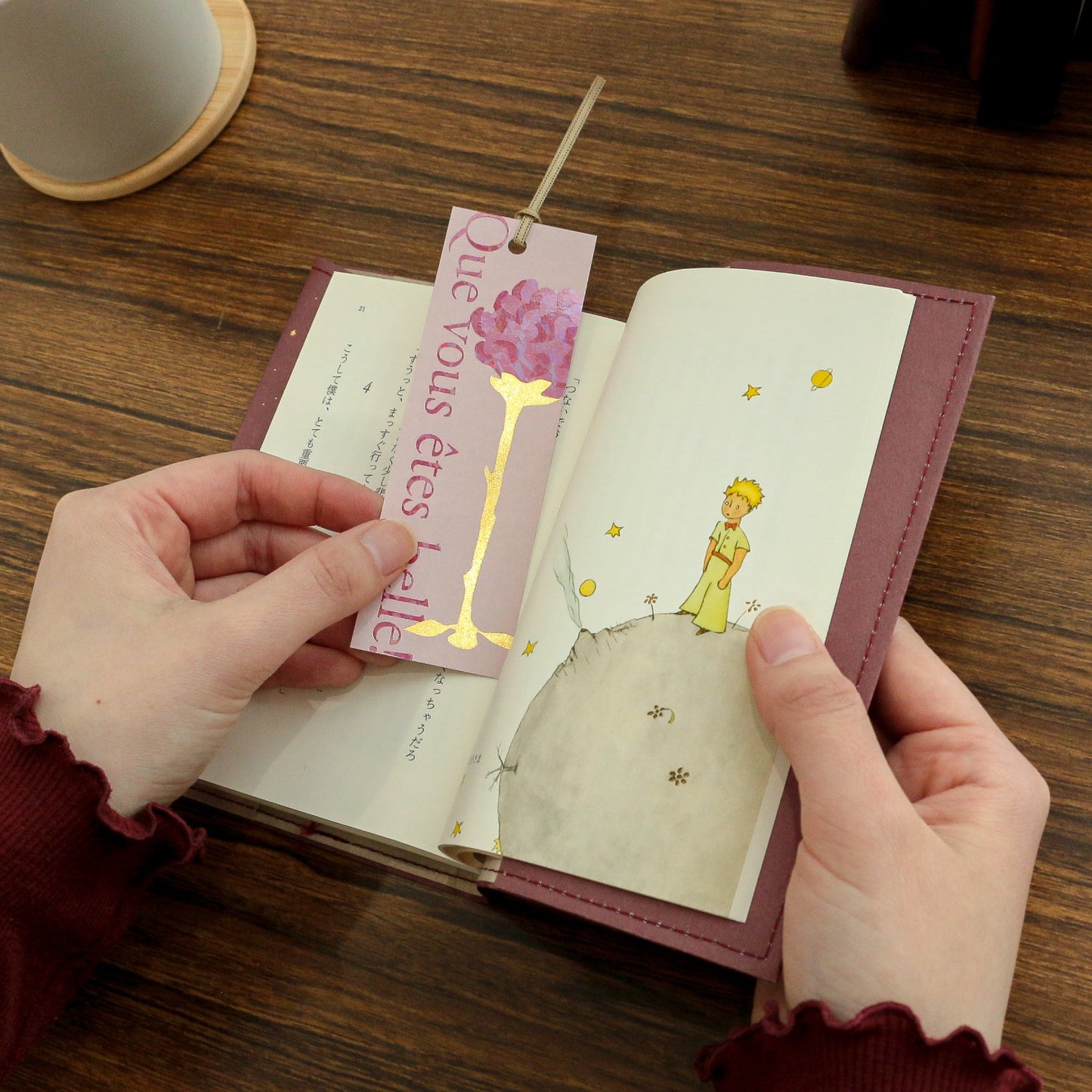 Rokkaku x Le Petit Prince - The Little Prince Bookmark Set - Rose