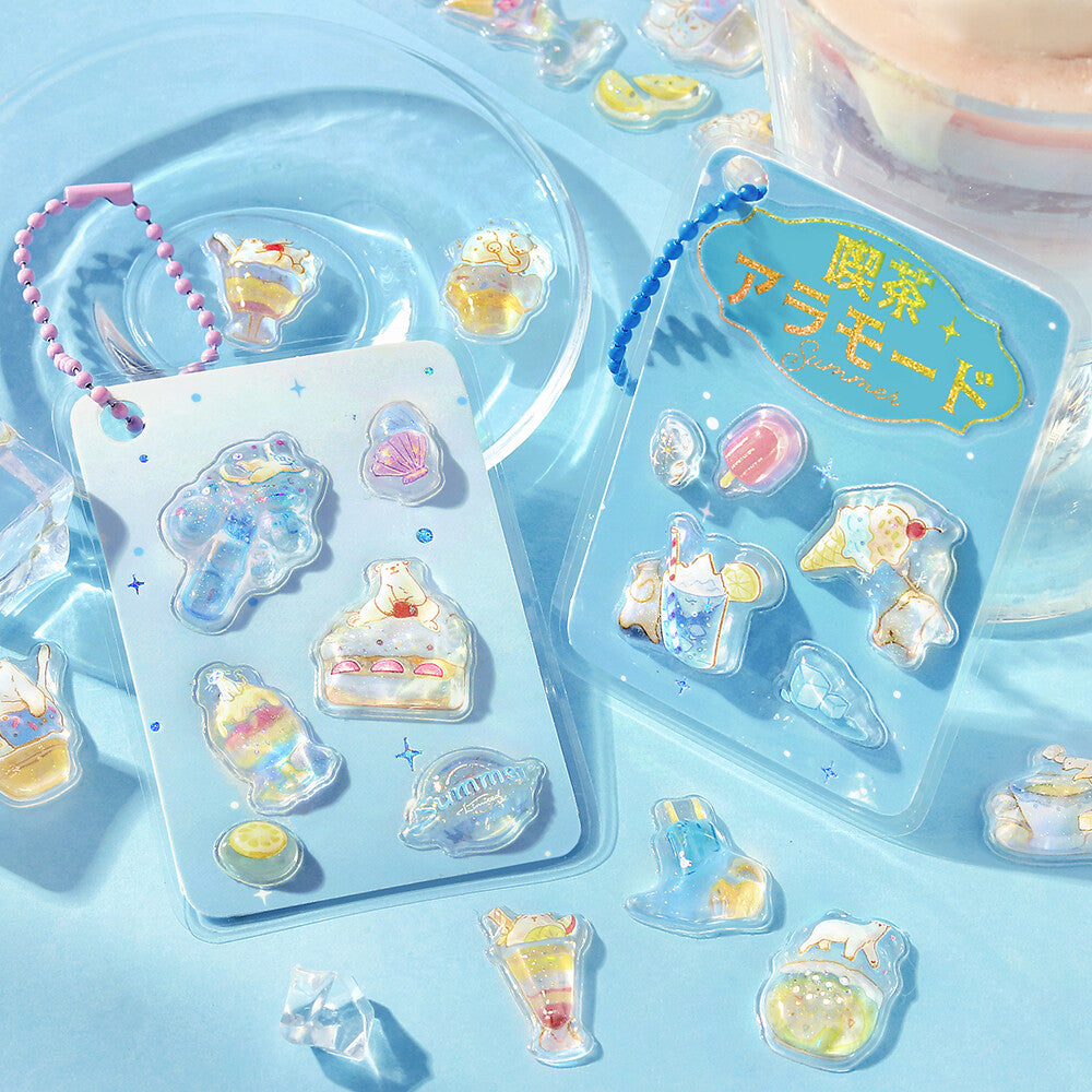 BGM - Summer Limited - Kyururun 3D Crystal Sticker Sheet - Cafe A La Mode