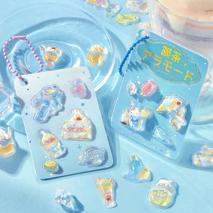 BGM - Summer Limited - Kyururun 3D Crystal Sticker Sheet - Cafe A La Mode