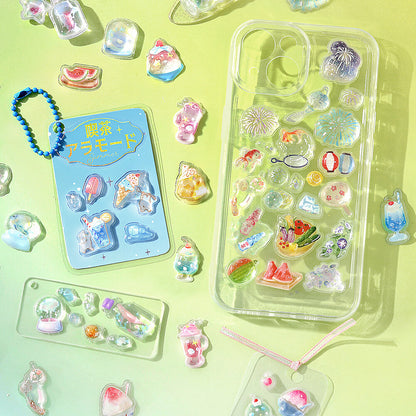 BGM - Summer Limited - Kyururun 3D Crystal Sticker Sheet - Cafe A La Mode