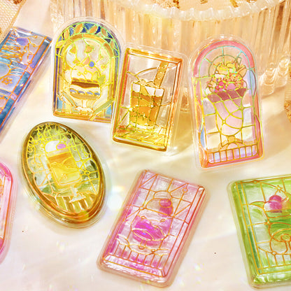 BGM - Kyururun 3D Crystal Sticker Sheet Vol. 2 - Cafe A La Mode Stained Glass Vol. 2
