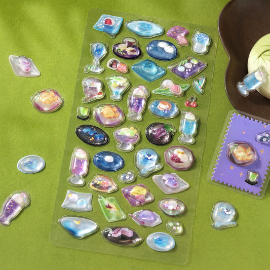 BGM - Kyururun 3D Crystal Sticker Sheet Vol. 2 - Cafe A La Mode Miyabi