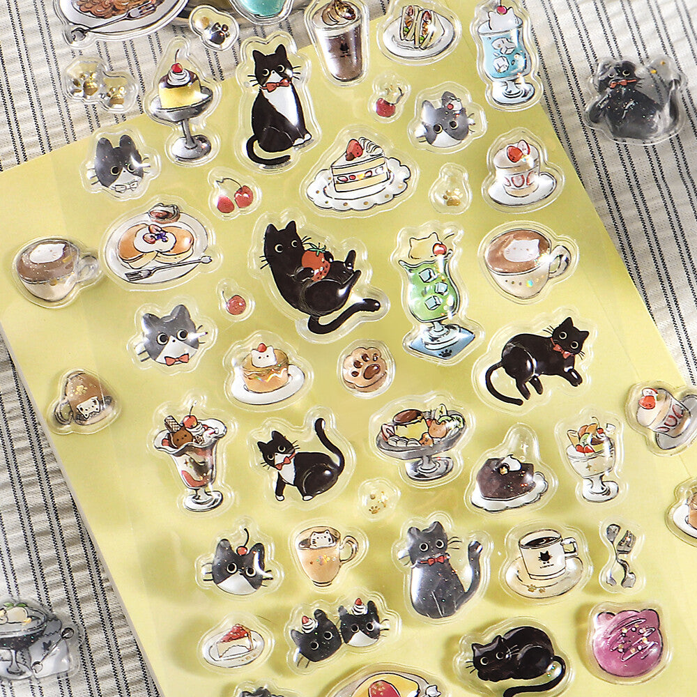 BGM - Kyururun 3D Crystal Sticker Sheet Vol. 2 - Cafe Kuroneko