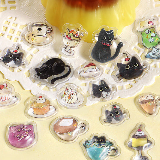 BGM - Kyururun 3D Crystal Sticker Sheet Vol. 2 - Cafe Kuroneko