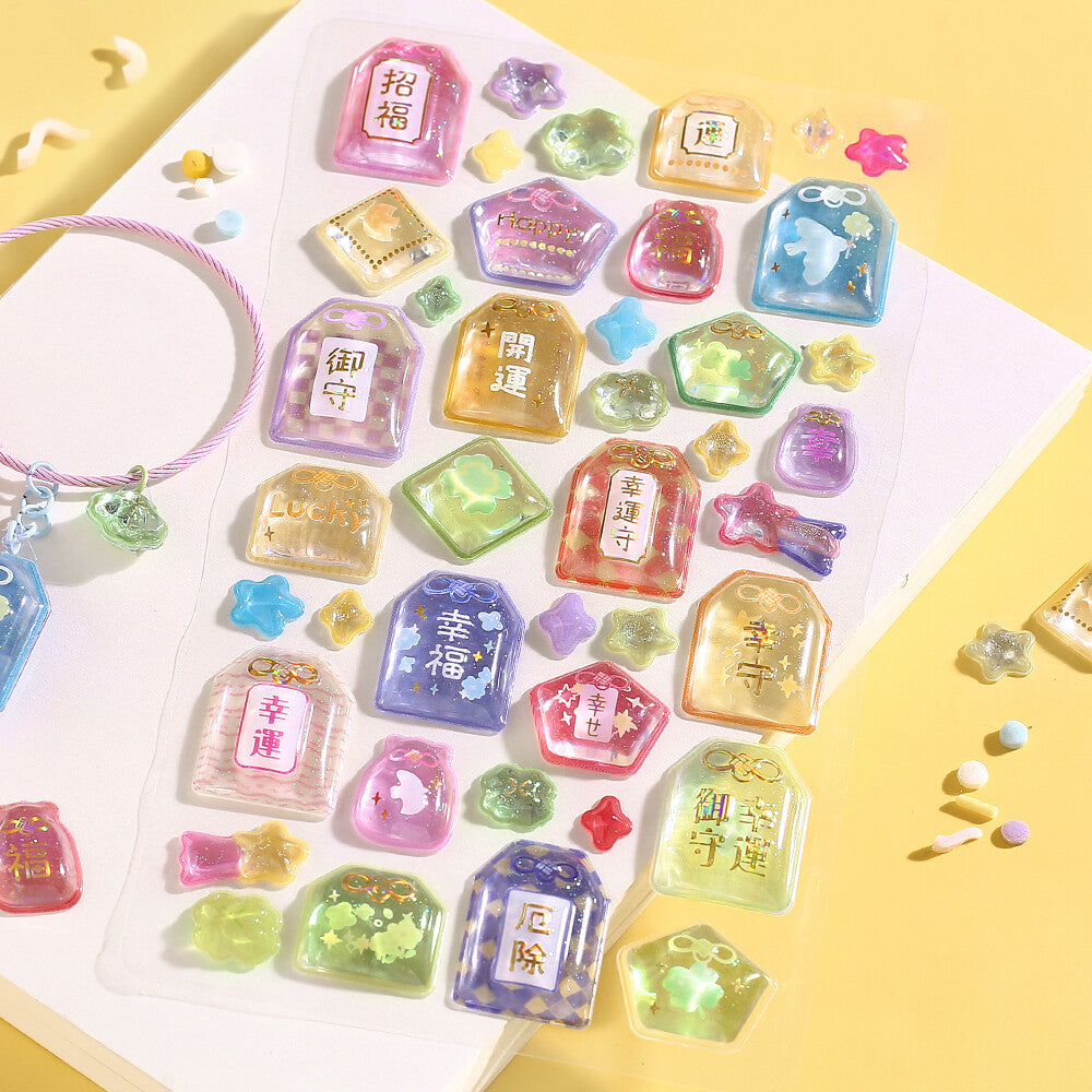 BGM - Kyururun 3D Crystal Sticker Sheet Vol. 2 - Lucky Charms