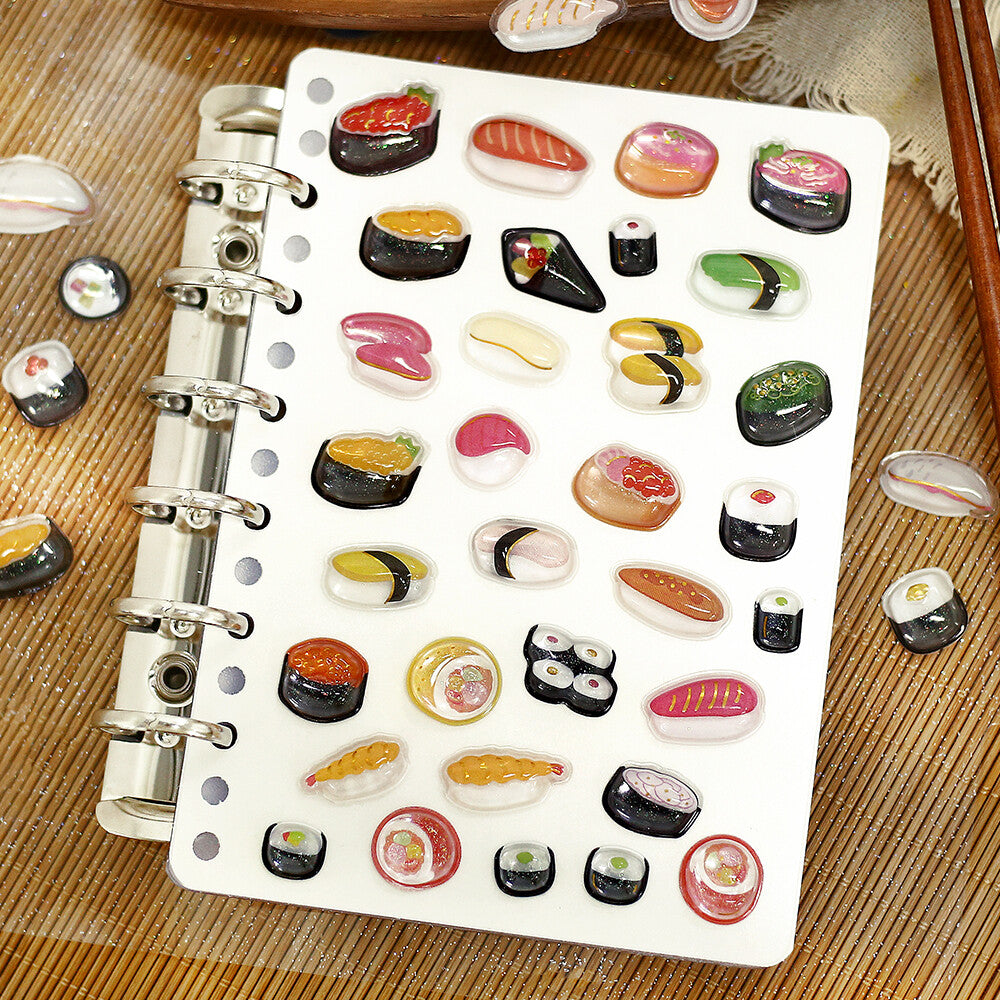 BGM - Kyururun 3D Crystal Sticker Sheet Vol. 2 - Cute Sushi