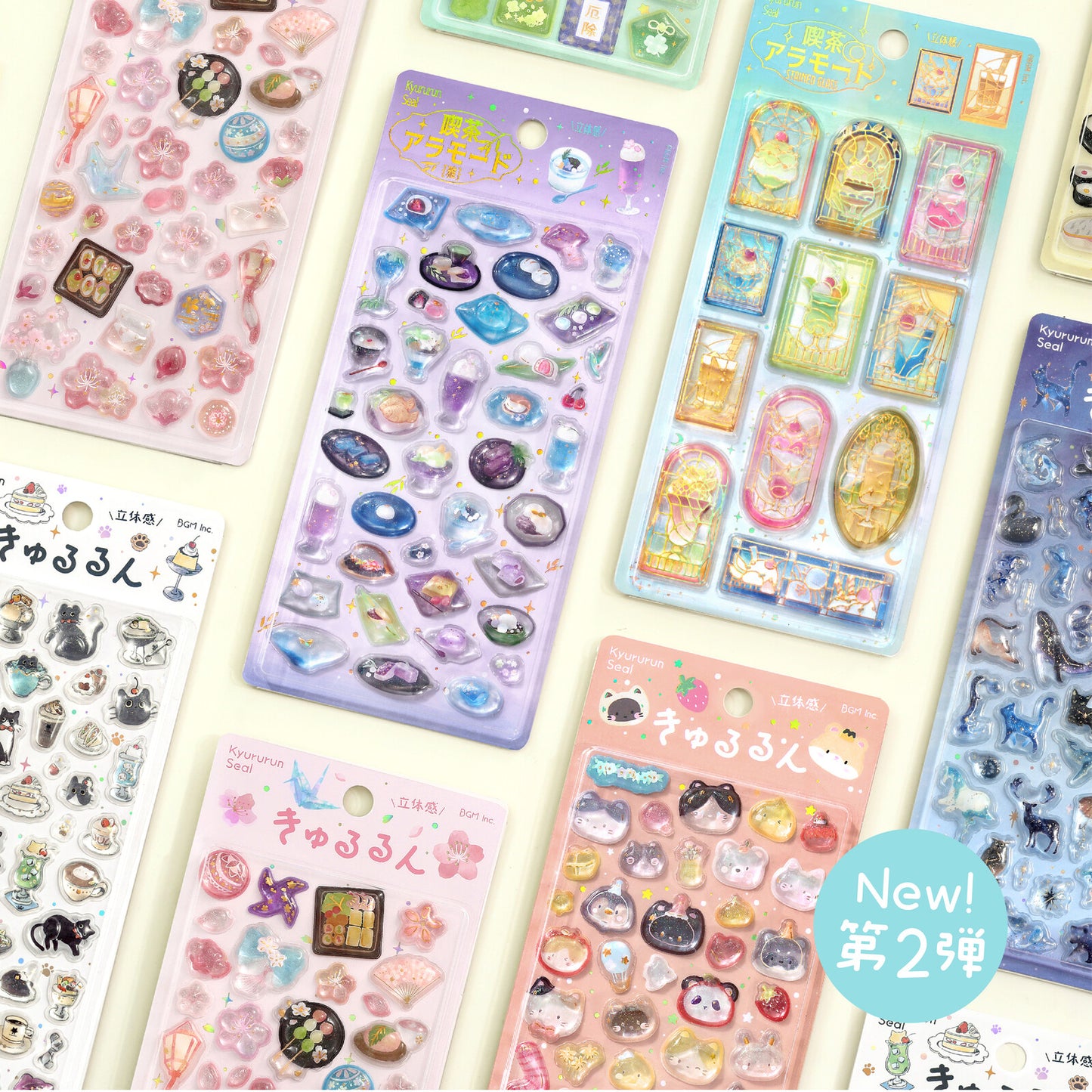 BGM - Kyururun 3D Crystal Sticker Sheet Vol. 2 - Cute Sushi