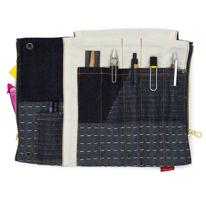 Luddite - Denim Bendy Pen Case Essential - Random Patchwork