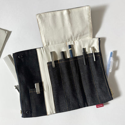 Luddite - Denim Bendy Pen Case Essential - Random Patchwork