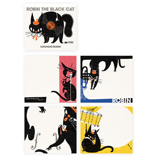 Cozyca - Block Memo Pad - Kuroneko Design - Robin the Black Cat