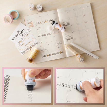 PLUS Deco Roller Stamp - Limited Edition Neko Roll - Cat back