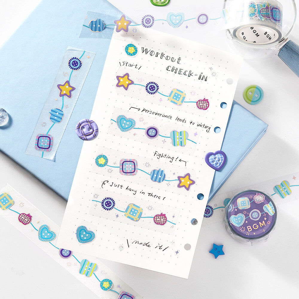 BGM - Clear Tape - Life Series - Colorful Buttons