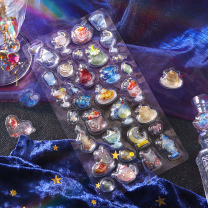 BGM - Kyururun 3D Crystal Sticker Sheet Vol. 3 - Cafe A La Mode Sora (Starry Sky)