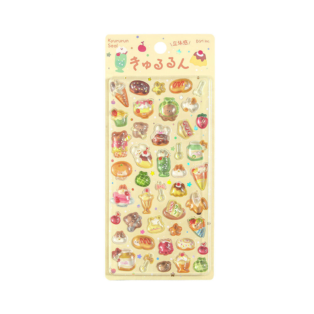 BGM - Kyururun 3D Crystal Sticker Sheet Vol. 3 - At a Fun Cafe