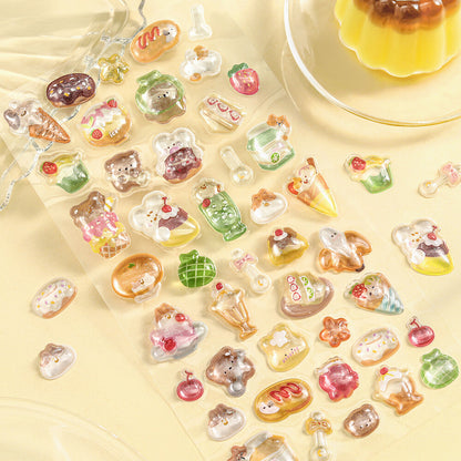 BGM - Kyururun 3D Crystal Sticker Sheet Vol. 3 - At a Fun Cafe