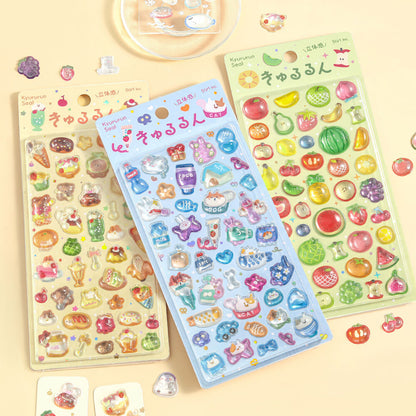 BGM - Kyururun 3D Crystal Sticker Sheet Vol. 3 - Cute Adorable Stickers For a Fun Life