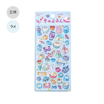 BGM - Kyururun 3D Crystal Sticker Sheet Vol. 3 - Cute Adorable Stickers For a Fun Life