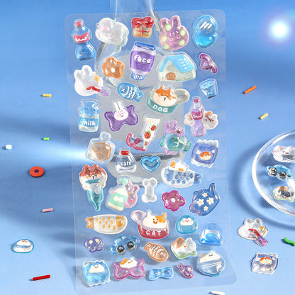 BGM - Kyururun 3D Crystal Sticker Sheet Vol. 3 - Cute Adorable Stickers For a Fun Life