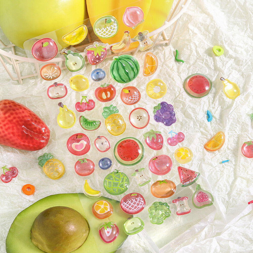 BGM - Kyururun 3D Crystal Sticker Sheet Vol. 3 - Cute Fruit