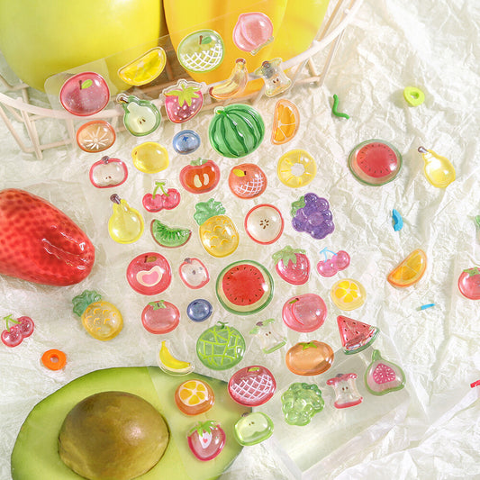 BGM - Kyururun 3D Crystal Sticker Sheet Vol. 3 - Cute Fruit