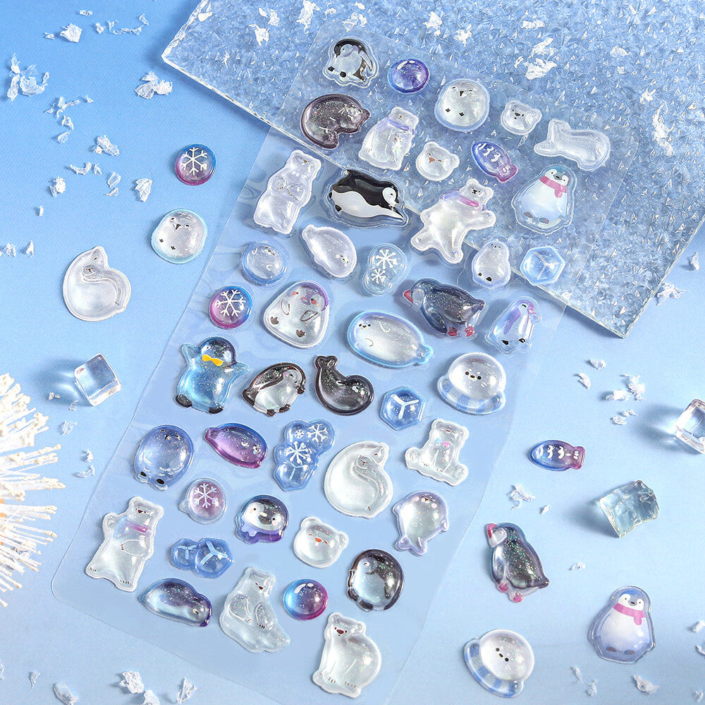BGM - Kyururun 3D Crystal Sticker Sheet Vol. 3 - Ice and Snow Animals