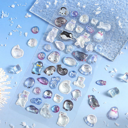 BGM - Kyururun 3D Crystal Sticker Sheet Vol. 3 - Ice and Snow Animals