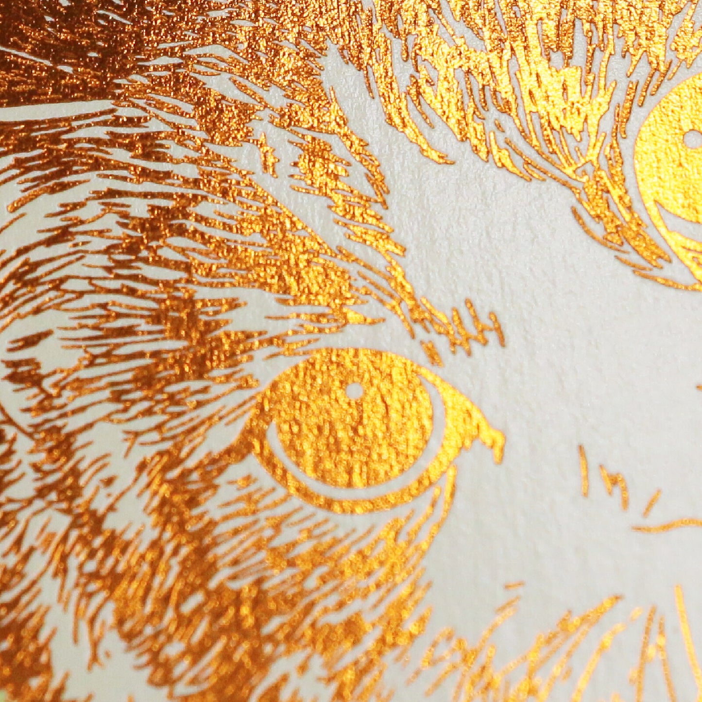 ROKKAKU - Foil-stamped Postcard - Cat Art Collection - Hinata