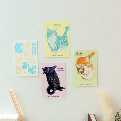 ROKKAKU - Foil-stamped Postcard - Cat Art Collection - Warabi